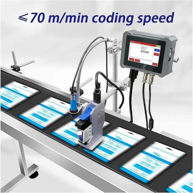 Alt view image 3 of 6 - Industrial Online Inkjet Printer 12.7mm Nozzle Label Printer Text QR Barcode Logo Image Expire Date Printer Wide Printing Material