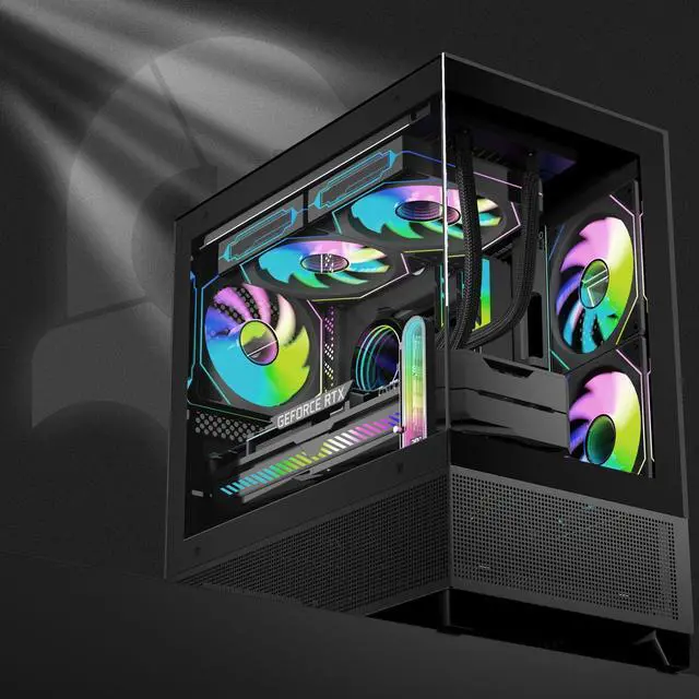 Alt view image 6 of 7 - TGDGAMER ARGB GPU Support Bracket with Temperature DisplayAmbient Case Temp5V 3pin Universal GPU BracketGraphics Video Card Brace with Height AdjustableDY7-Black