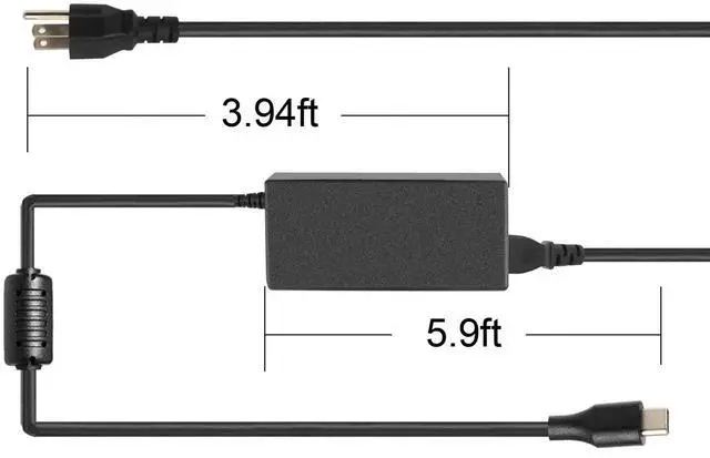Alt view image 4 of 7 - 45W USB C Type C Charger for Lenovo ThinkPad T480 T480s T490s T580 T580s E580 E585 S730 T490 T495 T495s T590 Chromebook 100e 300e 500e c340-11 c340-15 s330 s340 IdeaPad Yoga 910 920 C630 Power Adapter