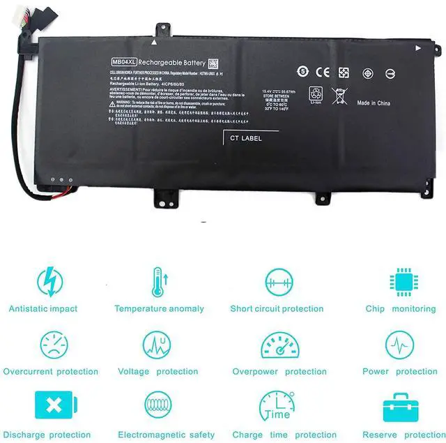 Alt view image 5 of 6 - 55.67WH MB04XL Battery for HP Envy X360 M6-AQ005DX M6-AQ105DX M6-AQ003DX Convertible 15 inch 15-AQ005NA AQ101NG AQ267CL 844204-850 HSTNN-UB6X 843538-541
