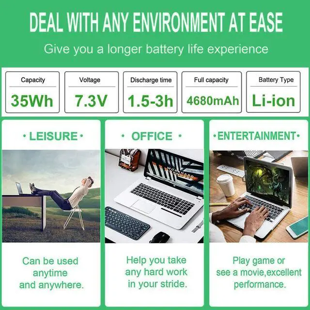 Alt view image 3 of 7 - LXHY A1406 A1495 35WH 7.3V Laptop Battery Replacement for MacBook Laptop MacBook Air 11 inch