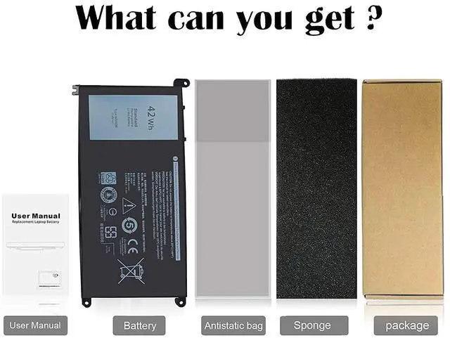 Alt view image 6 of 7 - 42WH WDX0R WDXOR Laptop Battery Compatible with Dell Inspiron 15 5565 5567 5568 5578 7560 7570 7579 7569 13 5368 5378 7368 7378 17 5765 5767 5770 Latitude 3180 3189 3CRH3 T2JX4 FC92N CYMGM