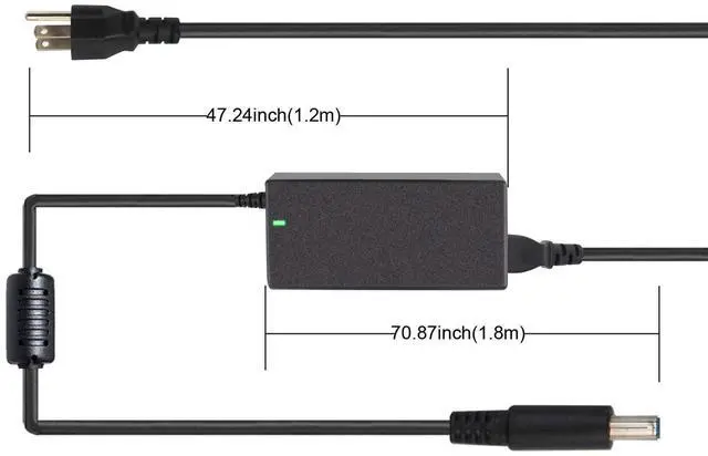 Alt view image 4 of 7 - 19.5V 3.34A 65W AC Adapter Charger Compatible with Dell Inspiron 15 3551 3552 3558 5551 5555 5559 5567 5578 5758 7558 7568 7569 7579 11 3000 3147 3148 3152 3153 3162 Power Supply Cord