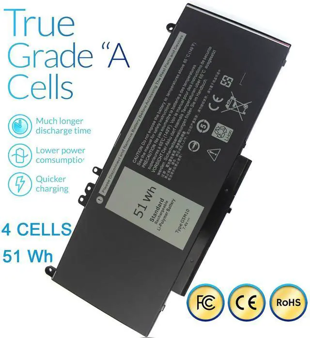 Alt view image 5 of 7 - 51WH G5M10 Battery Replacement for Dell Latitude E5250 E5450 E5550 3160 5450 Precision 15 3510 M3510, fits 0WYJC2 1KY05 451-BBLN 8V5GX R9XM9 WYJC2