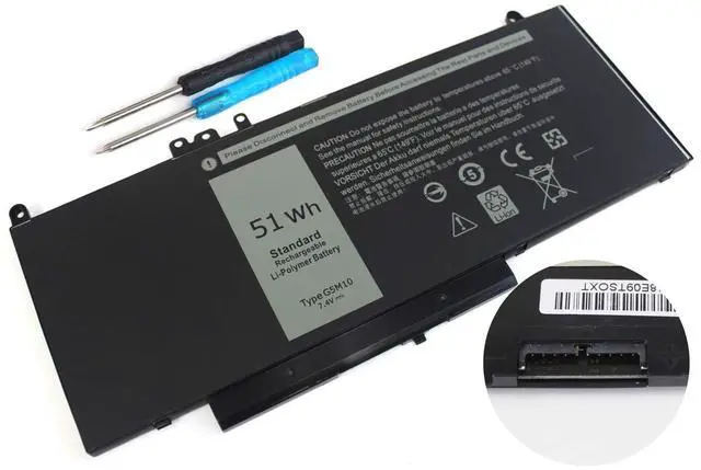 Alt view image 4 of 7 - 51WH G5M10 Battery Replacement for Dell Latitude E5250 E5450 E5550 3160 5450 Precision 15 3510 M3510, fits 0WYJC2 1KY05 451-BBLN 8V5GX R9XM9 WYJC2