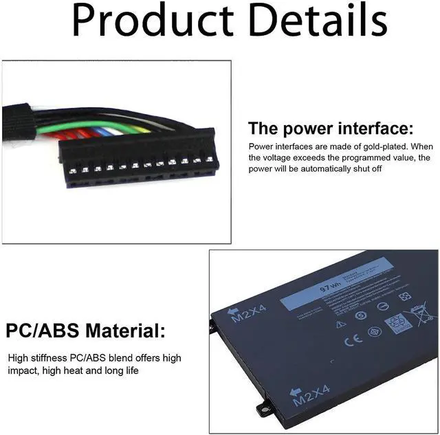 Alt view image 3 of 6 - 97WH 6GTPY Battery for Dell XPS 15 9560 15-9560-D1745 15-9560-D1845T 15 9560 i7-7700HQ 15 9570 15-9570-D1941T 15 7590 Vostro 7500 Precision 5520 M5520 Workstation, Not for Laptop with SDD/HDD