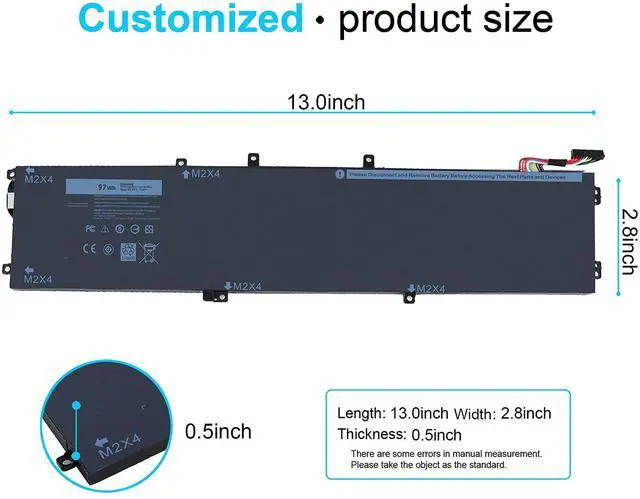Alt view image 4 of 6 - 97WH 6GTPY Battery for Dell XPS 15 9560 15-9560-D1745 15-9560-D1845T 15 9560 i7-7700HQ 15 9570 15-9570-D1941T 15 7590 Vostro 7500 Precision 5520 M5520 Workstation, Not for Laptop with SDD/HDD