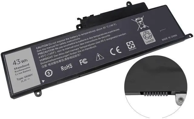 Alt view image 2 of 7 - 43Wh Type GK5KY Battery Replacement for Dell Inspiron 11 3000 3147 3148 3152 3153 3157 3158 7000 7347 7348 7352 7353 7359 15 7000 7558 7568, fits GK5KY P20T 92NCT 04K8YH