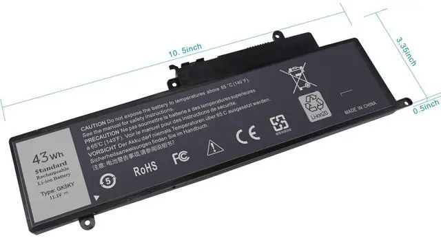 Alt view image 3 of 7 - 43Wh Type GK5KY Battery Replacement for Dell Inspiron 11 3000 3147 3148 3152 3153 3157 3158 7000 7347 7348 7352 7353 7359 15 7000 7558 7568, fits GK5KY P20T 92NCT 04K8YH