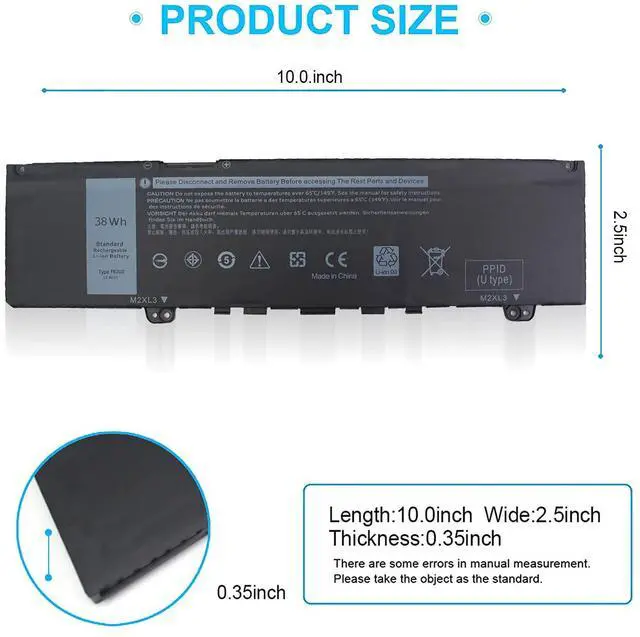 Alt view image 2 of 7 - 38WH Type F62G0 Laptop Battery Replacement for Dell Inspiron 7373 7370 5370 7380 7386 Vostro 5370 Series Notebook F62GO 039DY5 0YMYF6 0DHM0J 0YM5H6 0RPJC3 0TXWRR