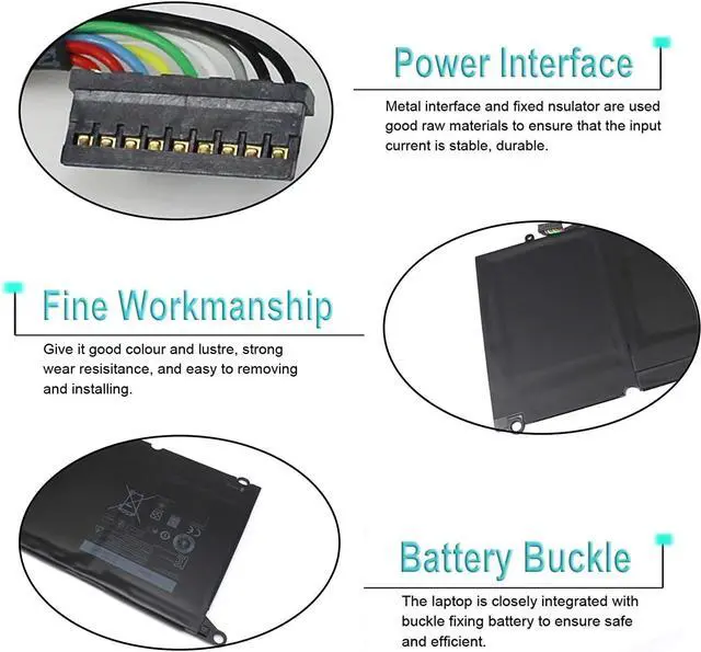 Alt view image 2 of 6 - 60WH PW23Y Battery Compatible with Dell XPS 13 9360 P54G002 13-9360-D1605G D1605T D1609G D1505G D1509 D1705G D1805T D1805TG 3591SLV Series 0RNP72 0TP1GT RNP72 TP1GT