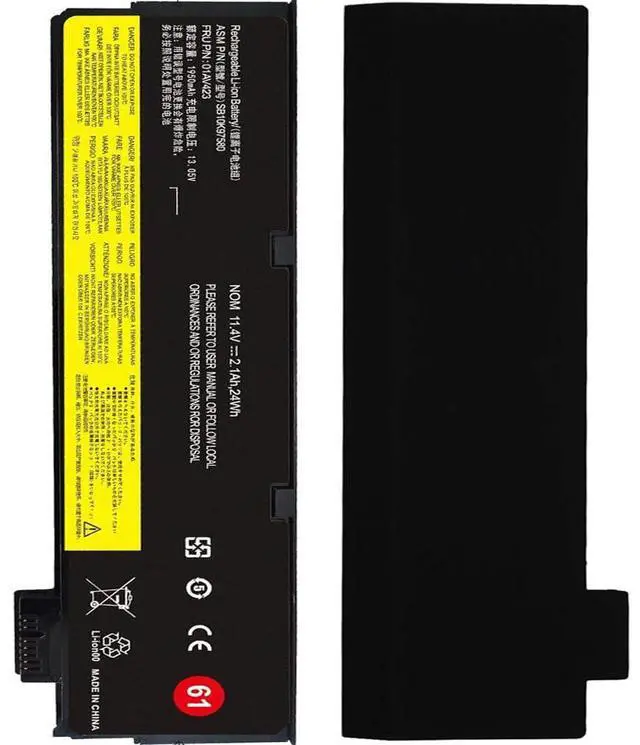 Main image of 01AV423 SB10K97580 Laptop Battery Replacement for Lenovo ThinkPad T470 T480 A475 A485 T570 T580 P51S P52S TP25 Series 61 4X50M08810 01AV422 SB10K97579 01AV424 01AV452 01AV490 11.4V 24Wh