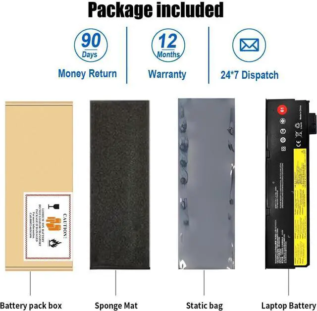 Alt view image 5 of 7 - 01AV423 SB10K97580 Laptop Battery Replacement for Lenovo ThinkPad T470 T480 A475 A485 T570 T580 P51S P52S TP25 Series 61 4X50M08810 01AV422 SB10K97579 01AV424 01AV452 01AV490 11.4V 24Wh