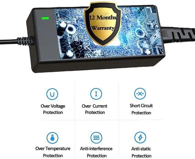 Alt view image 6 of 7 - 65W AC Adapter Compatible with Acer Aspire V3 V5 E1 E5 E15 ES1 R3 M5 F5 571 571P 572 572P 574 ES1-512 ChromeBook AC710 C7 C700 C710 C710-2815 C710-2411 Power Supply