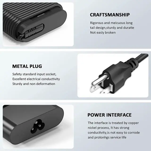 Alt view image 3 of 7 - 65W 45W Dell Laptop Charger USB C for Dell Latitude 5420 5520 5320 7420 7430 7400 7370 7390 7275 7285, XPS 13 7390 9350 9380 9370 9360 9310 9365 9300 9550 USB C Laptop Charger