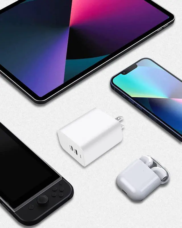 Alt view image 7 of 7 - 40W USB C Charger20W Dual USB C Wall Plug Fast Charging for iPhone 14 13 12 11 Pro Max Plus Mini, iPad,Samsung Galaxy S22/S21, Google Pixel 7/6