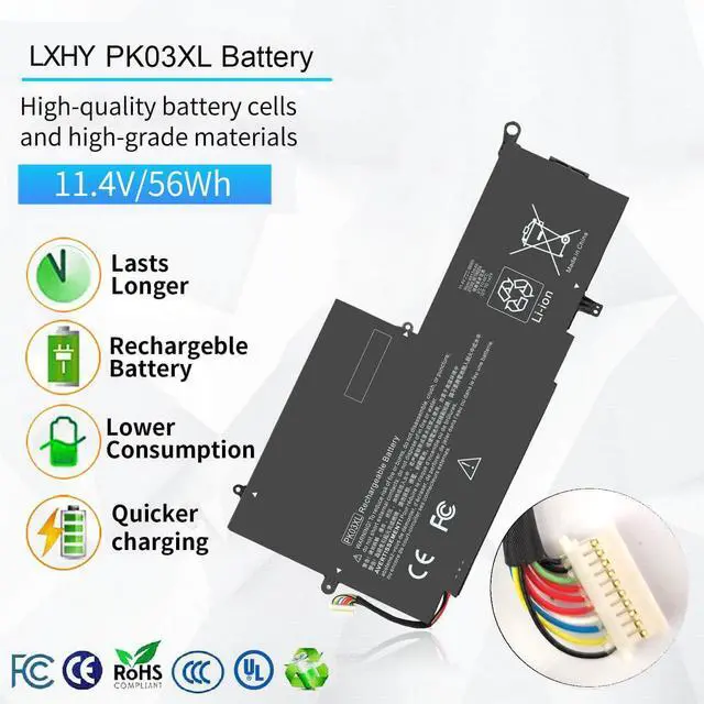 Alt view image 2 of 7 - LXHY PK03XL 789116-005 Battery for HP Spectre X360 13-4101dx 13-4102dx 13-4103dx 13-4105dx 13-4100dx 13-4110dx 13-4001dx 13-4002dx 13-4005dx 13-4116dx 13-4197dx 13-4125nr 13-4195nr 13-y034cl 13-y0xx