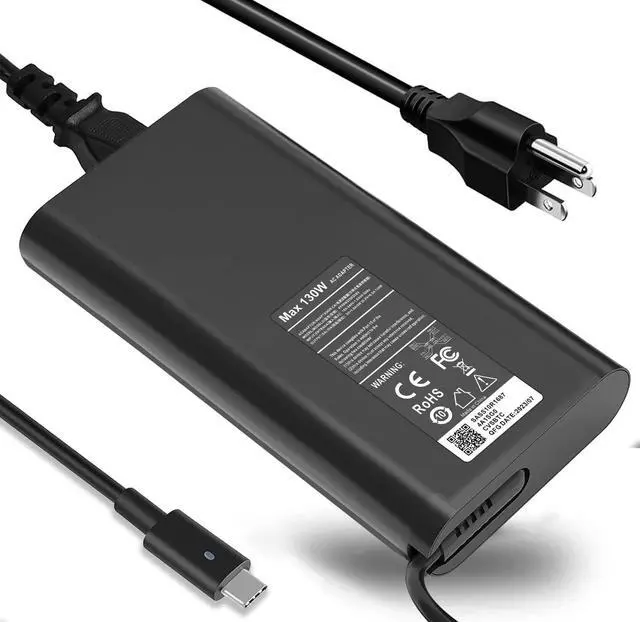 Alt view image 3 of 7 - LXHY 130W USB C Type C Adapter Laptop Charger Compatible with Dell XPS 15 2in1 9575 Precision 5530 2in1 5550 5750 3560 3550 3551 Latitude 7410 7310 7210 9410 9510 9575 5420 5520 5510 Power Cord
