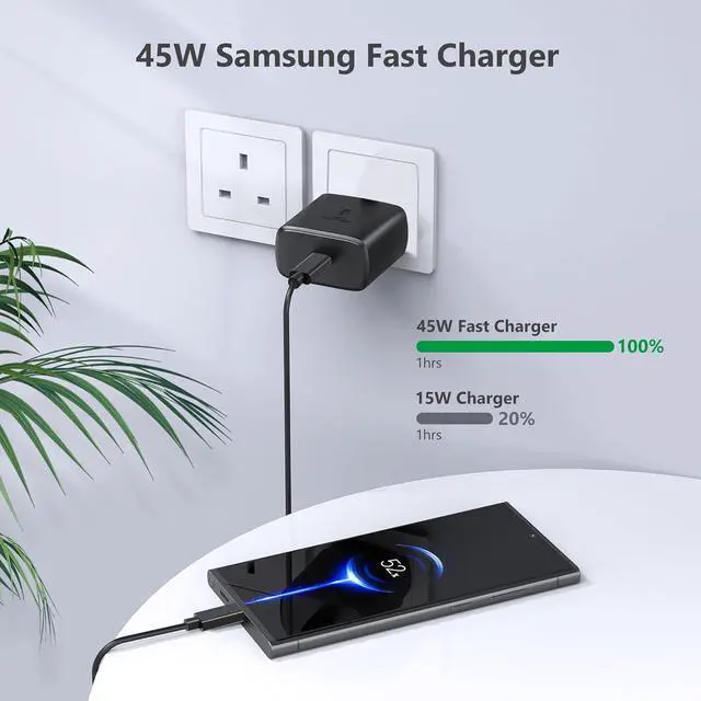 Alt view image 3 of 7 - LXHY 2025 New 45W Super Fast Charger Type C USB C Android Charger with C to C Type C Fast Charging Cable 2Pack for Samsung Galaxy S25/S25+/S25 Ultra/S24/S24+/S24 Ultra/S23/S23+/S23 Ultra/S22/S21