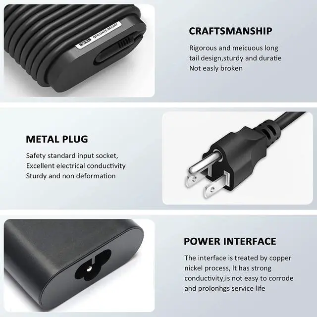 Alt view image 5 of 7 - LXHY 130W USB C Type C Adapter Laptop Charger Compatible with Dell XPS 15 2in1 9575 Precision 5530 2in1 5550 5750 3560 3550 3551 Latitude 7410 7310 7210 9410 9510 9575 5420 5520 5510 Power Cord