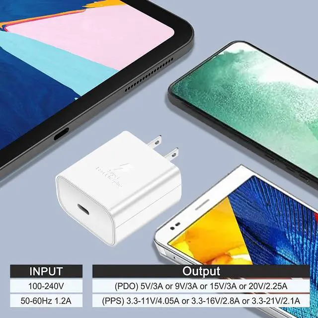 Alt view image 6 of 7 - LXHY 45W Samsung Super Fast Charger USB C Supports Samsung Super Fast Charging, Foldable GaN PPS Fast Dual Port Wall Charger for S25/S24/Note 20,MacBook Air,iPad,iPhone 16/15 and More Series