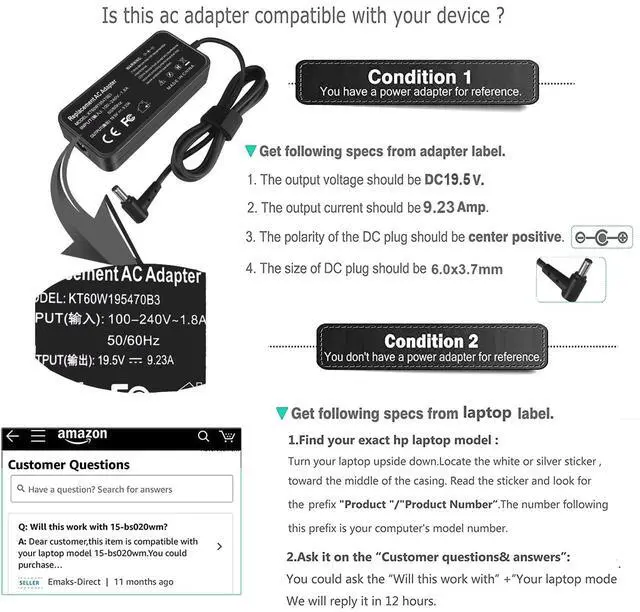 Alt view image 3 of 5 - 180W 19.5V 9.23A ADP-180TB H AC Adapter Charger for Asus ROG Zephyrus GA502 G15 GA502IU G14 GA401IV TUF FX705D FX705G FX505D FX505G ProArt StudioBook Pro 17 W700G1T-AV059R W700G1T-AV046R