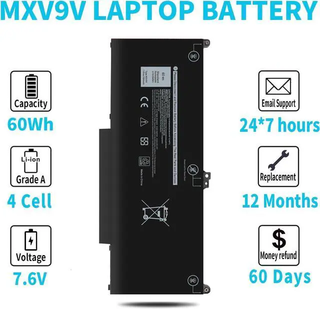 Alt view image 5 of 7 - LXHY MXV9V 7.6V 60Wh Laptop Battery for Dell Latitude 7400 7300 E5300 E5310, Latitude 5300 5310 2-in-1, for Inspiron 7300 7306 2-in-1 Black Series P96G P97G P99G P100G P100G001 5VC2M 829MX 05VC2M