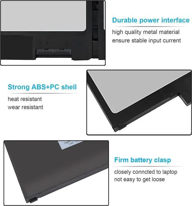 Alt view image 3 of 7 - LXHY MXV9V 7.6V 60Wh Laptop Battery for Dell Latitude 7400 7300 E5300 E5310, Latitude 5300 5310 2-in-1, for Inspiron 7300 7306 2-in-1 Black Series P96G P97G P99G P100G P100G001 5VC2M 829MX 05VC2M