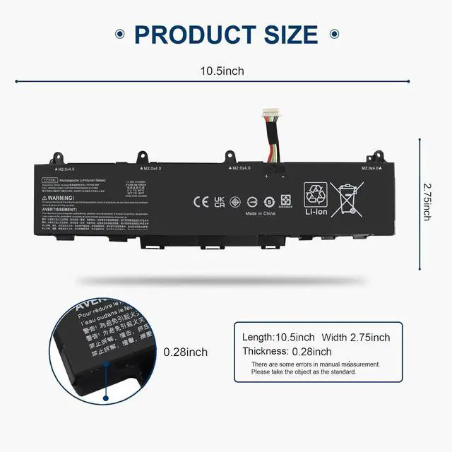 Alt view image 2 of 7 - LXHY 53Wh CC03XL CCO3XL Battery for HP EliteBook 830 G7/G8 (Not x360), EliteBook 830 835 840 845 G7 G8, ZBook Firefly 14 G7 G8, Probook 635 Aero G7 G8 CC03053XL HSTNN-DB9Q L77608-2C1 L77608-421