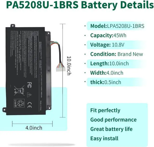 Alt view image 2 of 7 - LXHY PA5208U-1BRS Battery for Toshiba Chromebook 2 CB30 CB35 CB35-B3330 CB35-B3340 CB35-C3300 CB35-C3350 Satellite P55W P55W-C5200X P55W-C5314 P55W-C5316 E45W-C4200X L55W-C5278D L55W-C5259