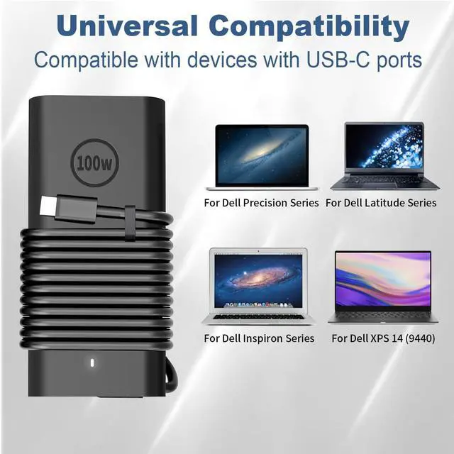 Alt view image 5 of 7 - LXHY USB C Laptop Charger - 100W USB C Charger, Fast Charging for Lenovo, ThinkPad, HP, Asus, Acer, MacBook, MSI, Dell Computer Type C Power Cord Compatible with 90W 65W 45W PD 3.0
