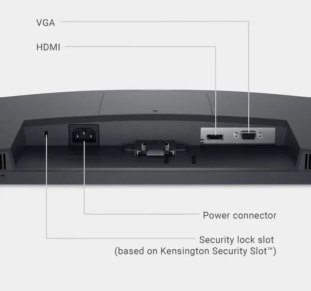 Alt view image 6 of 6 - Dell SE2225H 21.5 Inch Full HD (1920x1080) Monitor, 75Hz, VA, 5ms, VESA (100x100mm), HDMI, VGA, 1 Year Warranty, Black