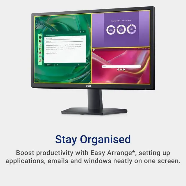 Alt view image 4 of 6 - Dell SE2225H 21.5 Inch Full HD (1920x1080) Monitor, 75Hz, VA, 5ms, VESA (100x100mm), HDMI, VGA, 1 Year Warranty, Black