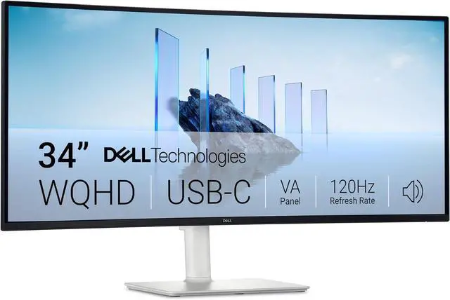 Main image of Dell 34 Plus USB-C Curved Monitor - S3425DW - 34-inch (3440 x 1440) up to 120 Hz 21:9 Display, VA Panel, AMD FreeSync Premium, 99% sRGB, 95% DCI-P3, Integrated Speakers, 3000:1 Contrast Ratio
