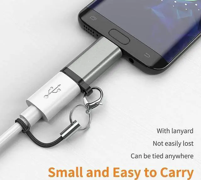 Alt view image 3 of 7 - USB-C to Micro USB Adapter 3-Pack USB Type C Female to Micro USB Male Converter USB C to Micro B 2.0 Charge & Data Sync Compatible with Galaxy S7 S6 J7 Note 5 Kindle Ps4 and More -Grey