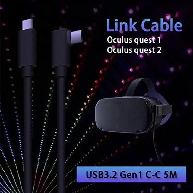 Alt view image 7 of 7 - USB C to USB C VR Link Cable 16ft(5m) for Oculus Quest 2 / Quest 1 USB C to C with E-Mark Chip USB 3.2 Gen 1 5Gbps ,High Speed Data Transfer & Fast Charging Compatible with Oculus Quest 2 VR Headset