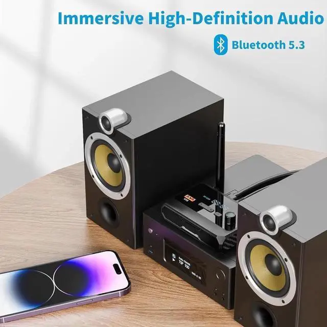 Alt view image 3 of 7 - AUTYUE Bluetooth 5.3 Receiver, RCA Bluetooth Adapter, Low Latency & HD Music Audio, Support Optical AUX 3.5mm, RCA Bluetooth Receiver Adapter for Home Stereo Speakers, Music Streaming Stereo System