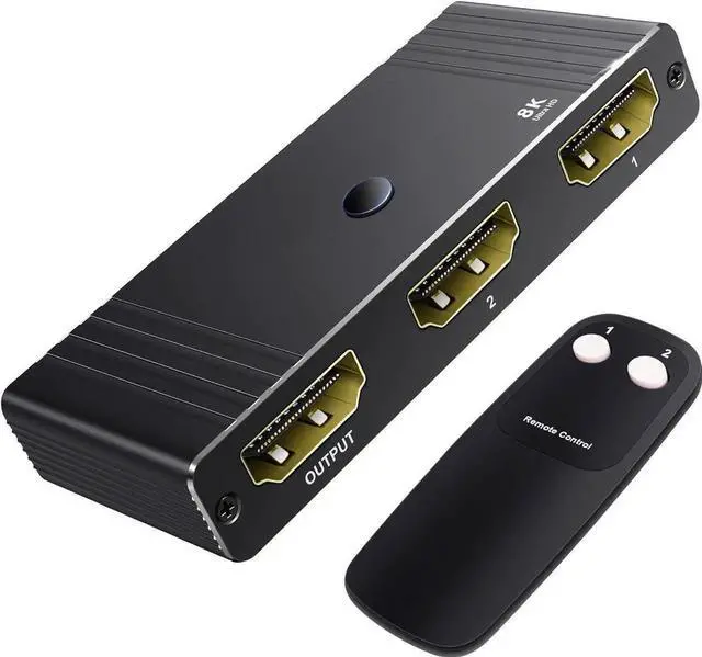 Alt view image 3 of 7 - 8K HDMI 2.1 Switch 4K@120Hz, Bi-Directional 2 in 1 Out HDMI Splitter Switcher with Remote, 8K@60Hz Aluminum HDMI Splitter 1 in 2 Out 48Gbps Ultra HD Compatible with PS5 Xbox Fire Stick