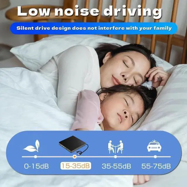 Alt view image 4 of 7 - AUTYUE External CD/DVD Drives, USB 3.0 & Type-C CD DVD Burner Portable CD +/-RW Drive DVD Player for ROM Rewriter Burner Compatible with Laptop Desktop PC Windows 11/10/8/7/XP, Linux MacOS