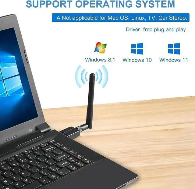 Alt view image 5 of 7 - Long Range Bluetooth Adapter for PC 5.3, USB Bluetooth Adapter Dongle 328FT / 100M, 5.3+EDR Bluetooth Wireless Transmitter Receiver for Desktop Laptop PC with Windows 11/10/8.1