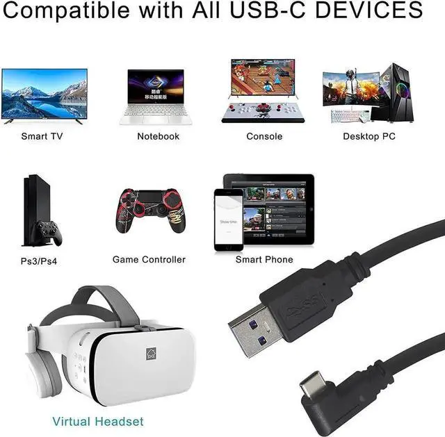 Alt view image 6 of 7 - VR Link Charger Cable 16FT- Long USB A to C Cable Compatible with Oculus Quest, Oculus Quest 2 Link Cable for PC Game USB 3.1 Gen1 A to USB C High Speed Data Transfer Fast Charging Cord for Gaming PC
