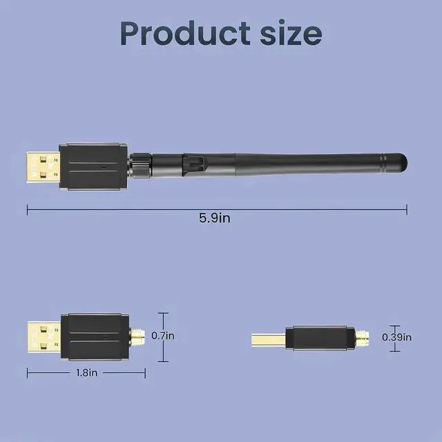 Alt view image 2 of 7 - Bluetooth Adapter for PC, USB Bluetooth 5.3 Adapter, Long Range 328FT/100M Bluetooth Dongle, Driver Free BT5.3 Adapter Compatible with Computer Windows 11/10/8.1, For Bluetooth Keyboard Mouse Printer