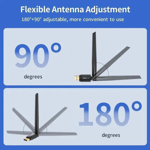 Alt view image 2 of 7 - Long Range USB Bluetooth 5.3 Adapter (EDR & BLE) for PC Desktop, 492FT/150M Bluetooth Wireless Dongle Transmitter for Windows 11/10/8.1/7 Computer, Pair Bluetooth Headset Headphones Mouse Keyboard