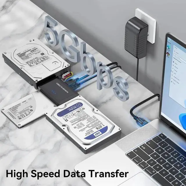 Alt view image 6 of 7 - Hard Drive Reader SATA IDE to USB 3.0 Adapter, USB 3.0 to SATA/IDE Hard Drive Ultra Recovery Converter Kit Data Retrieval Device for 2.5" 3.5" HDD SSD Hard Drive Disk 5.25" DVD/CD-ROM Optical Drive