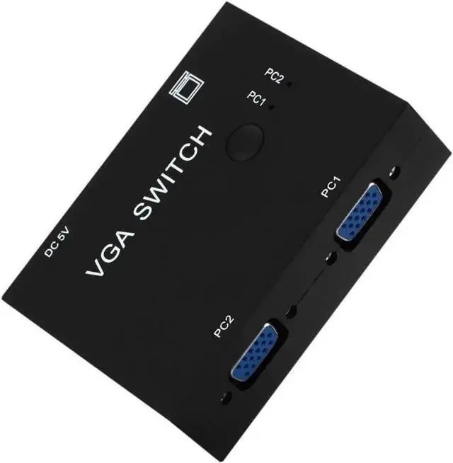 Alt view image 5 of 7 - 2 Port VGA SVGA Monitor Sharing Switch Box 2-in 1-Out for LCD PC TV Monitor