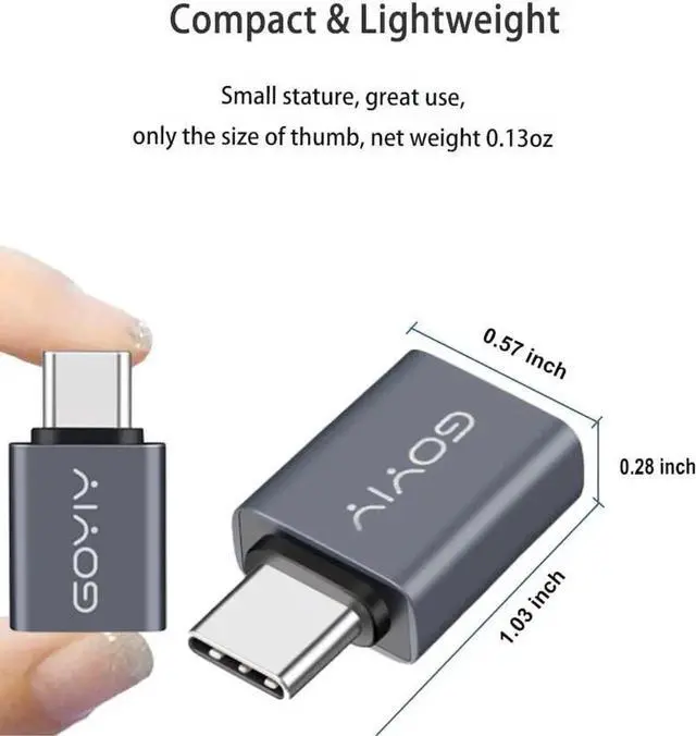 Alt view image 3 of 6 - [10Gbps USB C to USB Adapter USB C Male to USB Female Adapter USB3.2 Gen 2 3-Pack Compatible with MacBook Pro/Air Laptops Phones and Other Type C or Thunderbolt 4/3 Devices(Grey)
