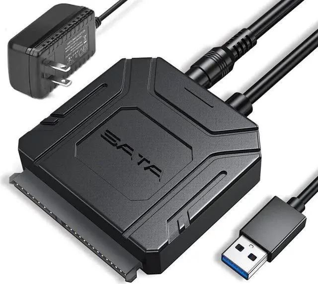 Main image of SATA III to USB 3.0 Adapter, USB to SATA Adapter Cable for 2.5"/3.5" HDD/SSD SATA I/II/III Hard Drive Adapter, Support UASP, with External Power Supply 12V 2A