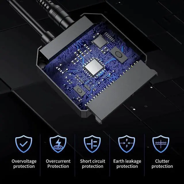 Alt view image 7 of 7 - SATA III to USB 3.0 Adapter, USB to SATA Adapter Cable for 2.5"/3.5" HDD/SSD SATA I/II/III Hard Drive Adapter, Support UASP, with External Power Supply 12V 2A