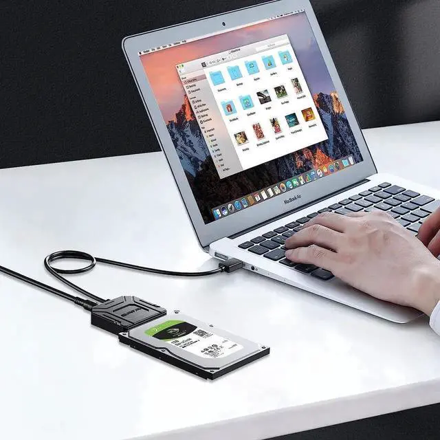 Alt view image 6 of 7 - SATA III to USB 3.0 Adapter, USB to SATA Adapter Cable for 2.5"/3.5" HDD/SSD SATA I/II/III Hard Drive Adapter, Support UASP, with External Power Supply 12V 2A