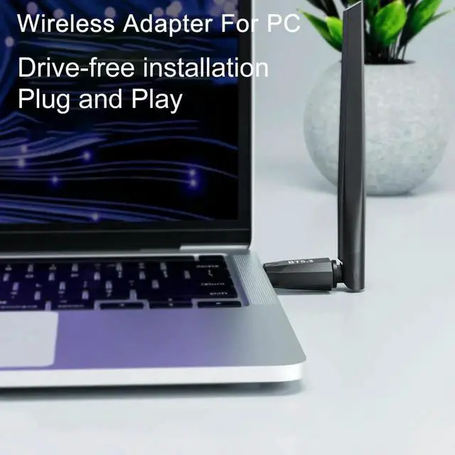 Alt view image 2 of 7 - USB Bluetooth Adapter for PC, USB Bluetooth 5.3 Dongle, Long Range 492FT / 150M Bluetooth Stick Receiver & Transmitter, Plug and Play for Windows 11/10/8.1, for Bluetooth Keyboard Mouse
